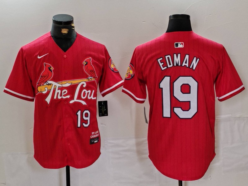 Men's St. Louis Cardinals Tommy Edman #19 Red 2024 City Connect Limited Jersey
